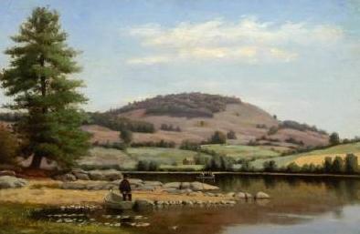 Alfred Ordway Fishing on Fairlee Pond oil painting picture